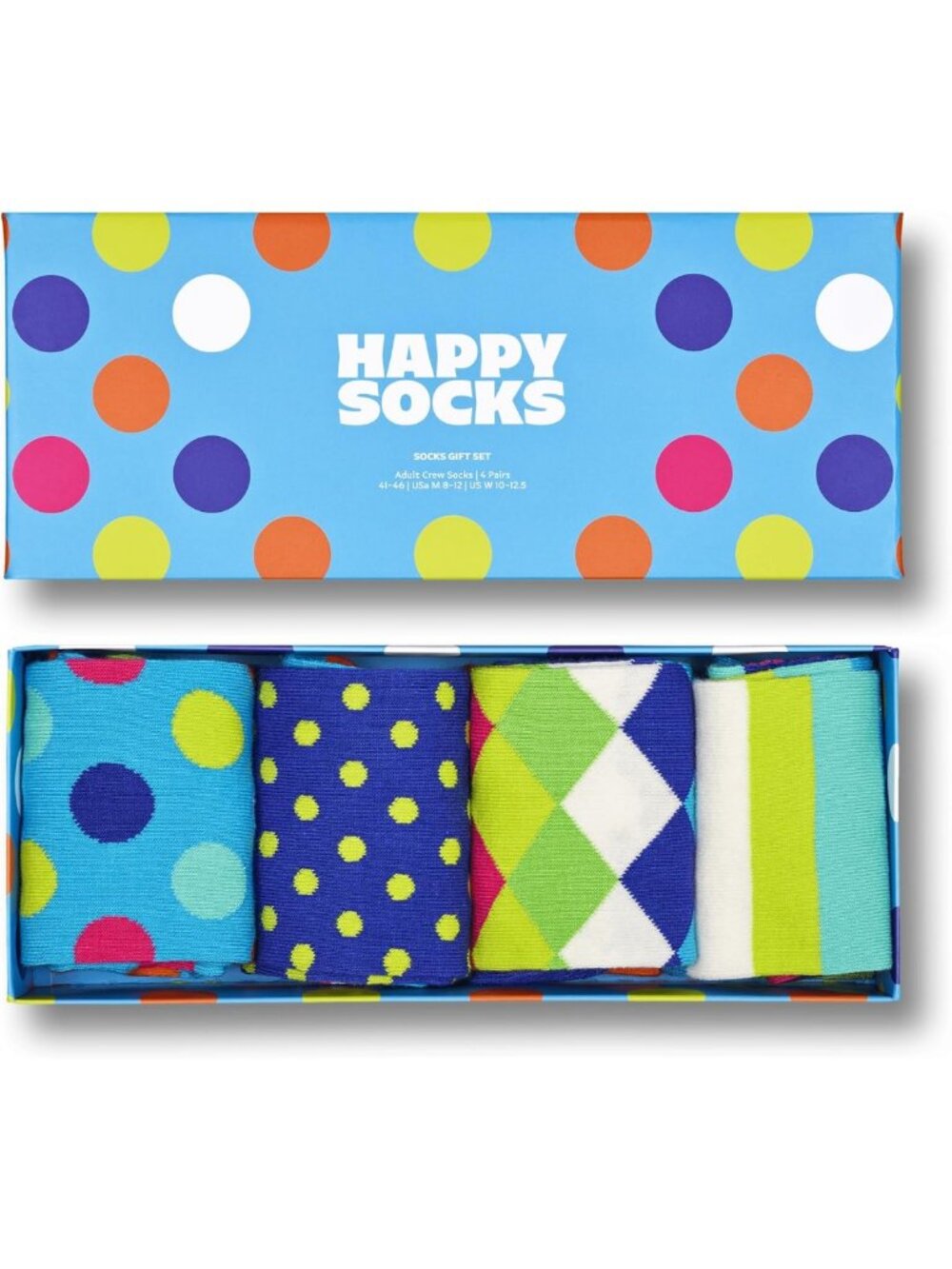 Eco-Friendly Crew Socks Set for Men & Women - Blue & Green - Small/Medium